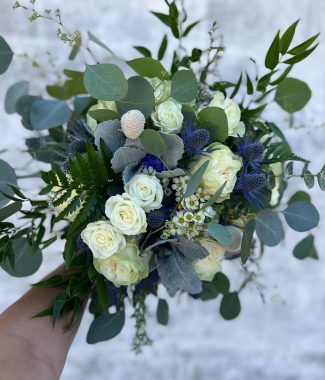 Blue & White Bridal Bouquet