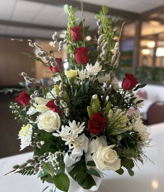 White Rose Sympathy Vase